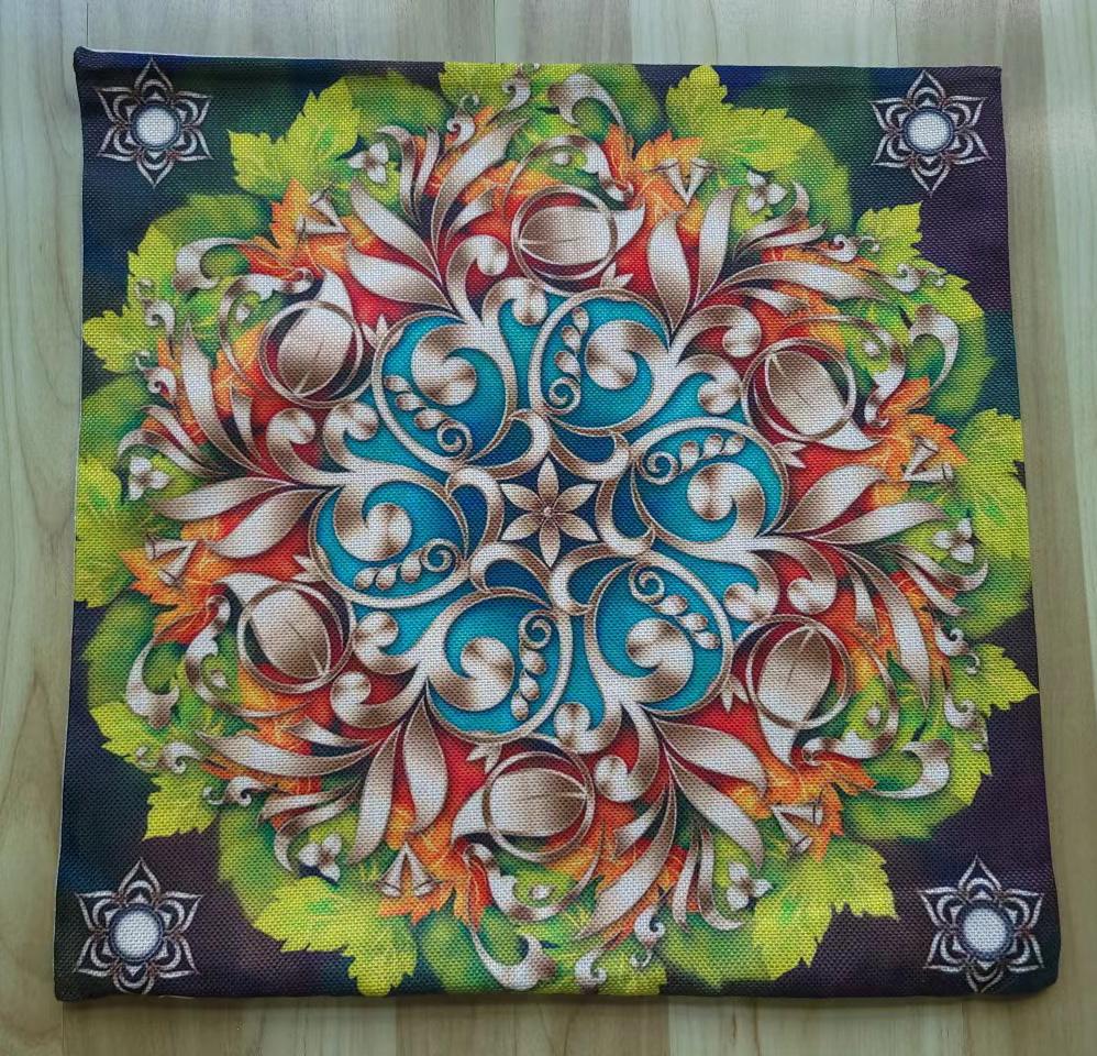 Special Sale Mandala Motif Bohemian Mediterranean Floral Plant Pattern Linen Home Decoration Pillow Case Sofa Cushion Cover Case