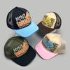 American Hip Hop Printed Letter Baseball Cap Men'S And Women'S Sunshade Color Matching Trendy Brand Street Mesh Truck Hat