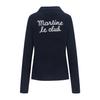 MARTINE GOLF Fluffy Half Zip Up T Shirts_Navy
