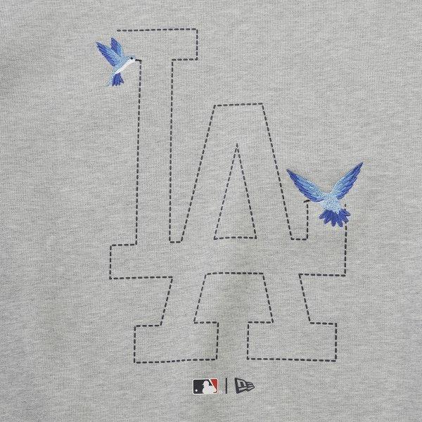 New Era Mlb La Dodgers Stitch Crewneck Heather Grey 15147517