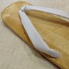 Edoten Geta Sandals, Yellow Tatami Embossed, Made in Japan, Light Sole (Double Core), White Strap, Size L (Large)