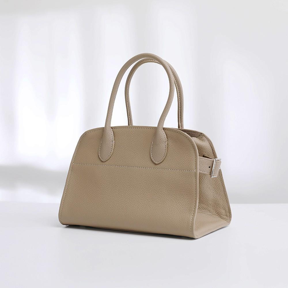 Head Layer Cowhide Tote Bag Margaux10/15 Single Shoulder Genuine Lychee Pattern Large Capacity Handbag Travel