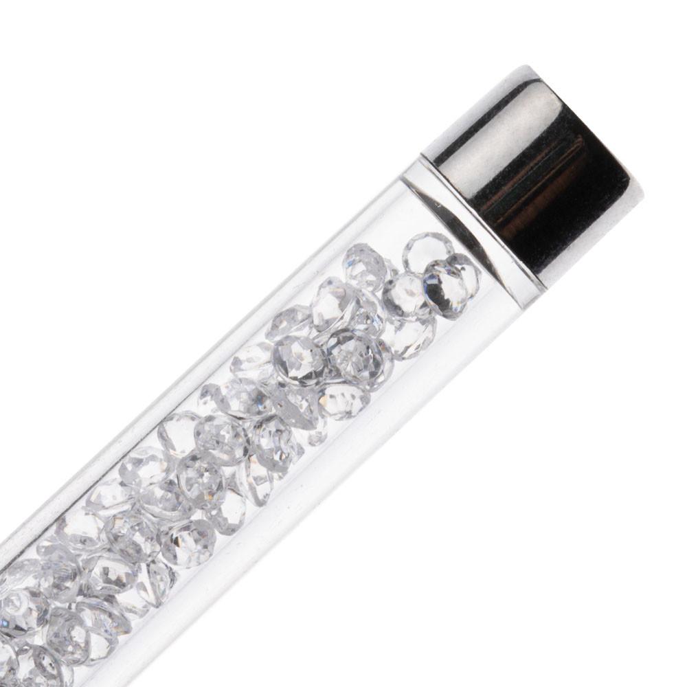 White Flat Ombré Nail Art Brushes - Crystal Handle