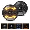 7 Inch Car LED Headlights, Round Lights with White High Low Beam DRL and Amber Turn Signal