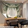 2D Elegant Floral Arch Tapestry White Roses and Greenery Backdrop Background Cloth
