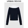 UR Autumn 2025 Women's College Style Color-block Sailor Collar Knit Sweater