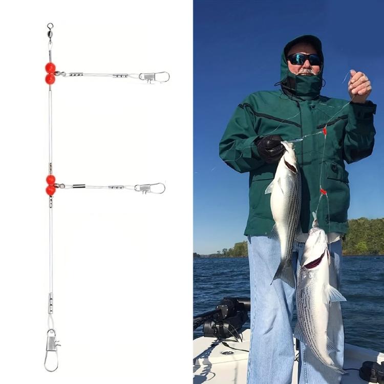 6Pcs Fishing Leaders Fishing Wire Leader Line Rig with Swivels Snap Fishing Rigs Nylon Wire Leader for Lures Baits Hooks