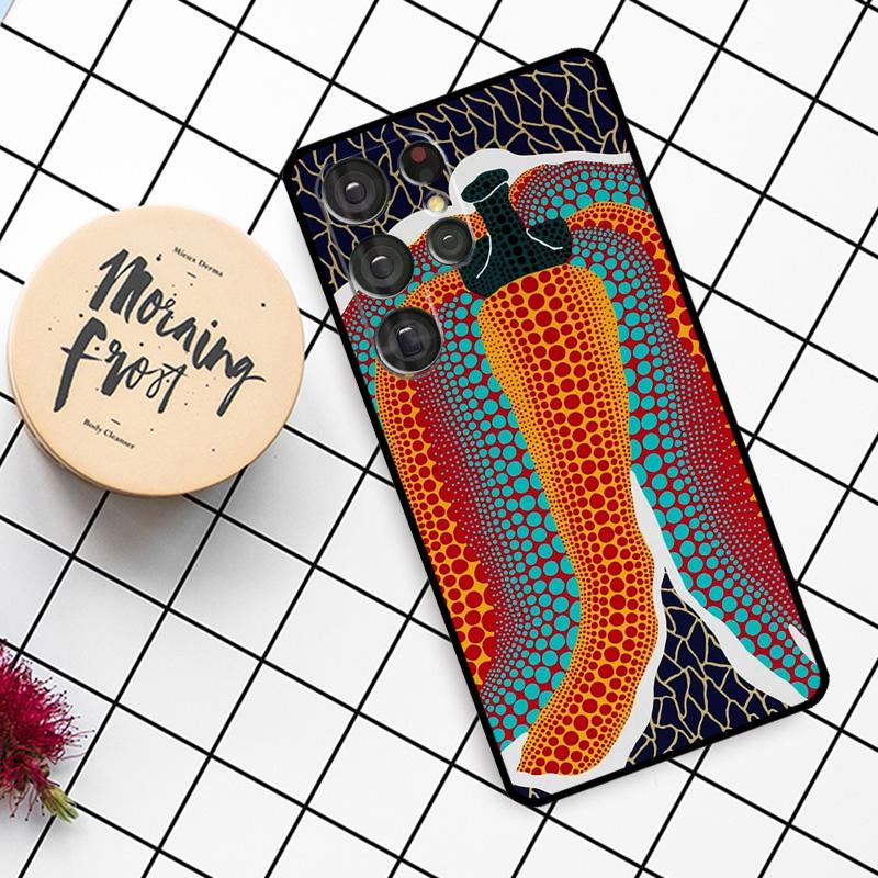 KUSAMA Art Case For Samsung Galaxy S25 Ultra S20 S21 S22 S23 S24 Ultra S9 S10 Plus S25 FE Phone Cover