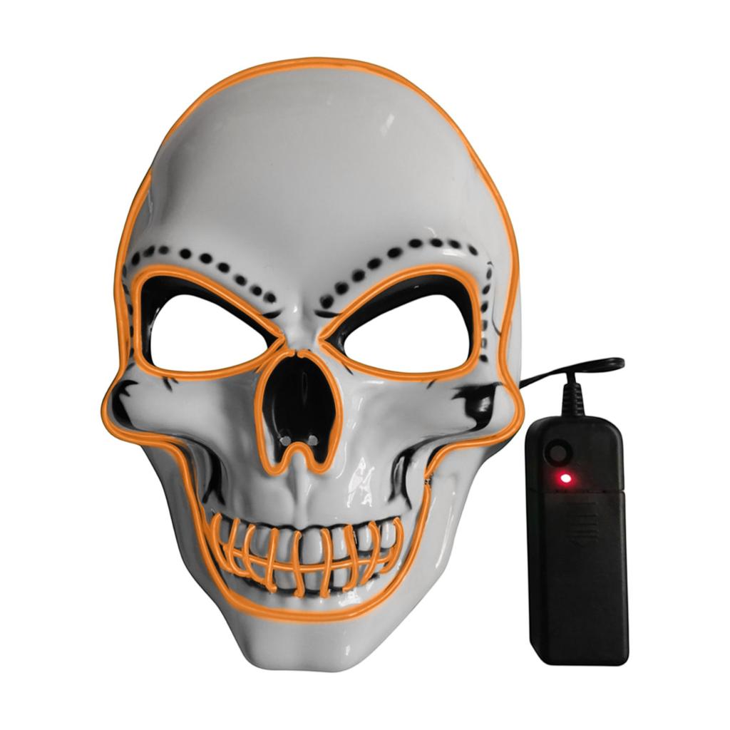 PVC Bílé Lebky Maska Led Maska Halloween Svítící Maska Sváteční Párty Svítící Masky se Studeným Světlem