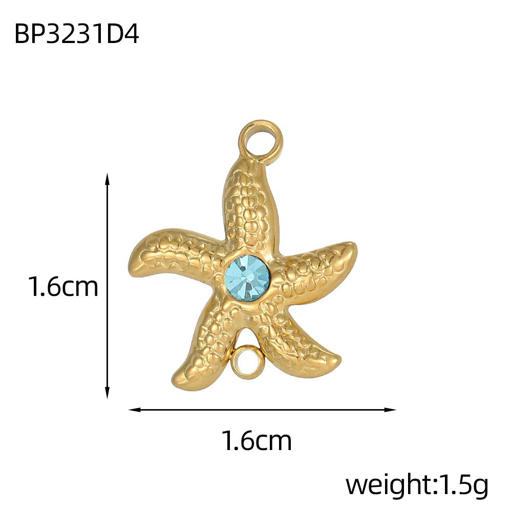 CARLIDANA New Design Non Tarnish Beach Charm Stainless Steel Dolphin Gold Color Starfish Fish Oil Drop Charms for Jewelry Making