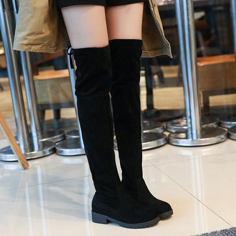 Over-knee Boots Women's Autumn and Winter New Korean Version of Riding Boots Velvet Cotton Boots Versatile Boots Flat High Boots