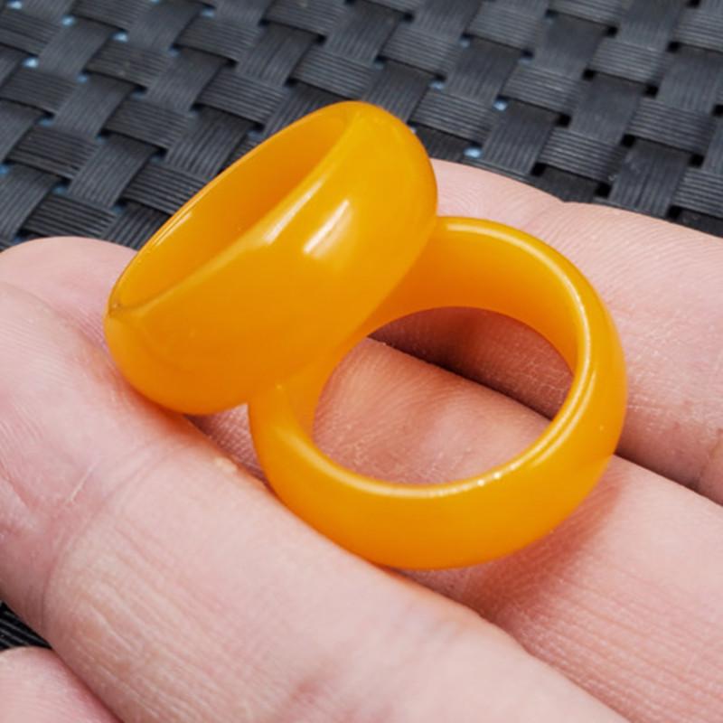 Outer Mongolia Yellow Dragon Jade Imitation Ring - Orange Yellow Jewelry Finger Ring Inner diameter ~17-19mm