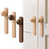 New Nordic Style Cabinet Handles Round Shape Walnut Wood Drawer Pulls 96mm Eco-Friendly Wardrobe Handles Home Decor