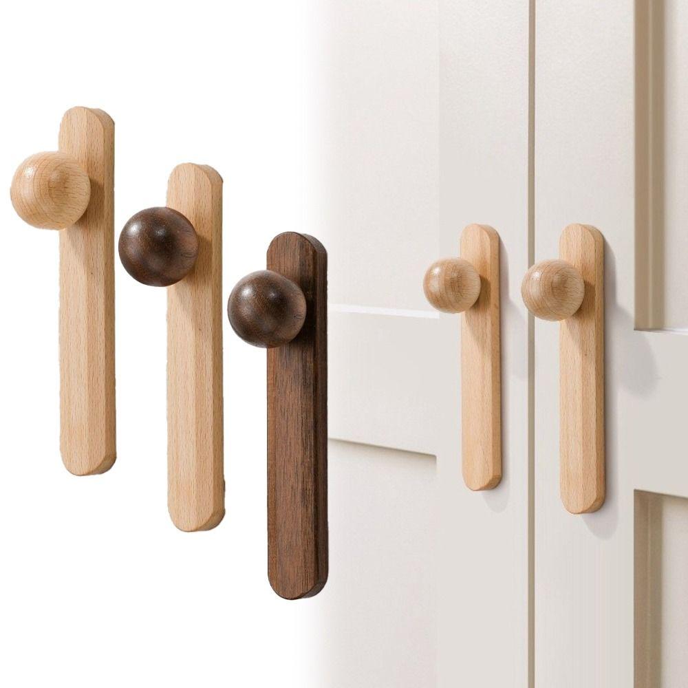 New Nordic Style Cabinet Handles Round Shape Walnut Wood Drawer Pulls 96mm Eco-Friendly Wardrobe Handles Home Decor