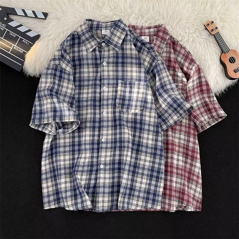 Summer Clothing Men'S Retro Casual Shirt Student Loose Niche Design Fun New Men'S Top For Outdoor Wear