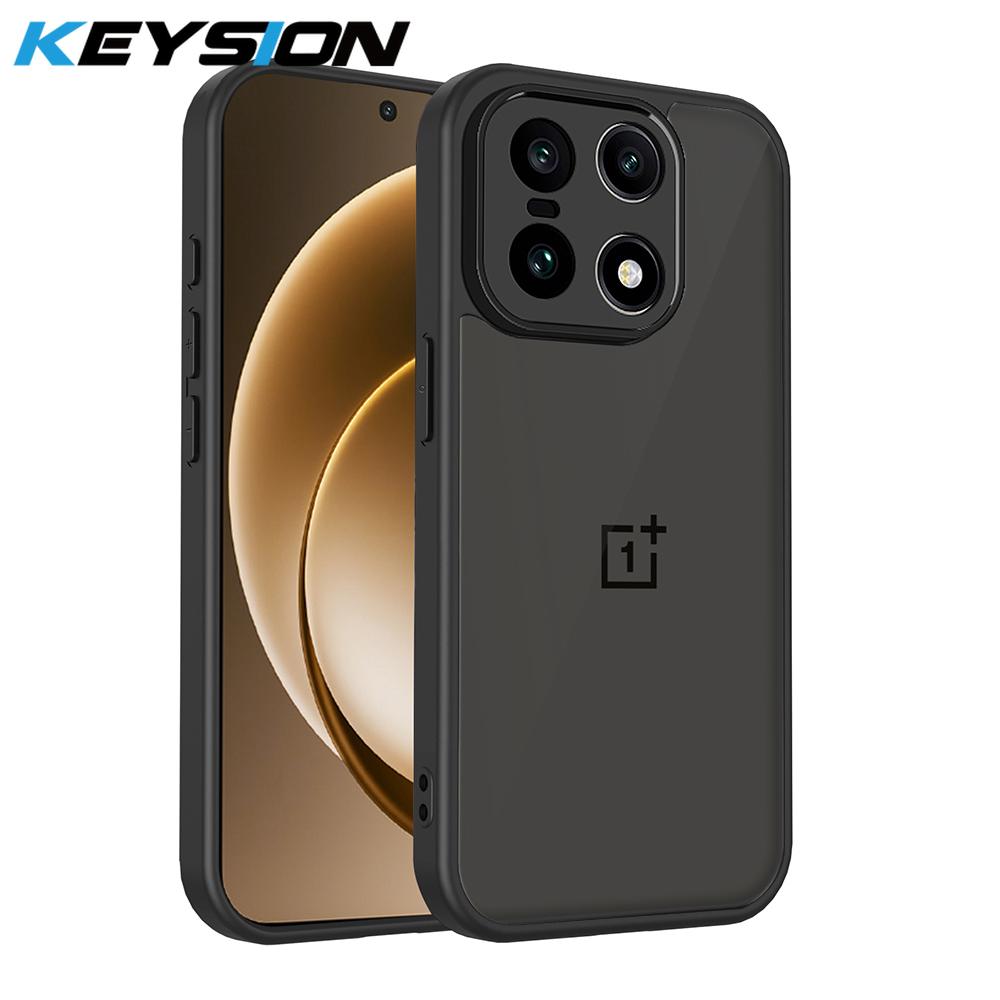 KEYSION Matte Translucent Black Phone Case for OnePlus 15R 15 5G Silicone+PC Clear Shockproof Back Cover for OnePlus Ace 6 6T