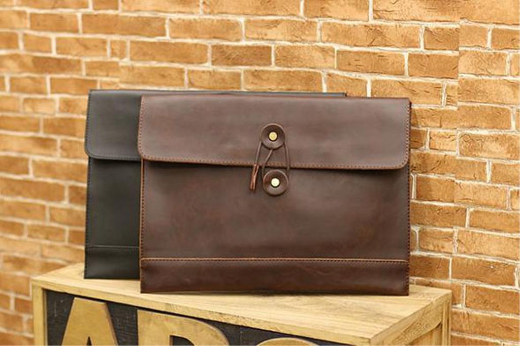 Frühlingsschwalbe SpSw Schicke Retro-Umschlag-Clutch aus PU-Leder, Perfekt für An oder Aus (Braun)