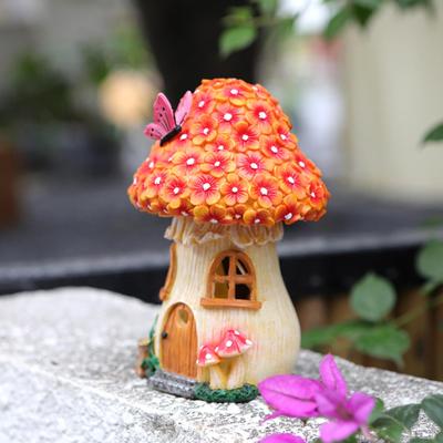 Solar Powered Pilz Haus Nacht Licht Rasen Ornament Wetter Beständig Garten Skulptur für