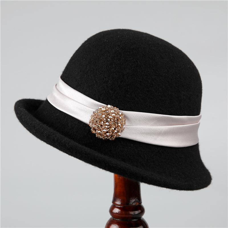 French Retro Top Hat Women's Warm Woolen Woolen Basin Hat Autumn and Winter Fashion Fisherman Hat