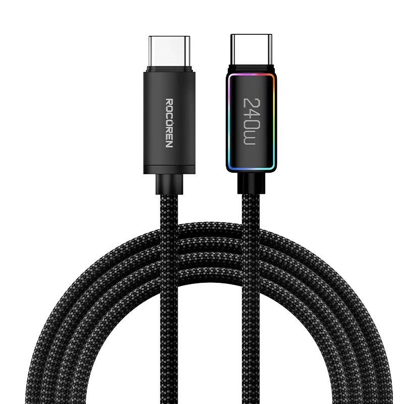 

Rocoren 240W 5A USB Type C Cable Fast Charging PD 3.1 USBC Type-C Quick Charging Date Cord For Samsung S23 Ultra Laptop 1m