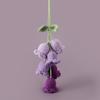 Vintage Bell Orchid Crochet Artificial Flower Pendant Lifelike Car Mirror Hanging Ornament for Bag Backpack Decor Gift