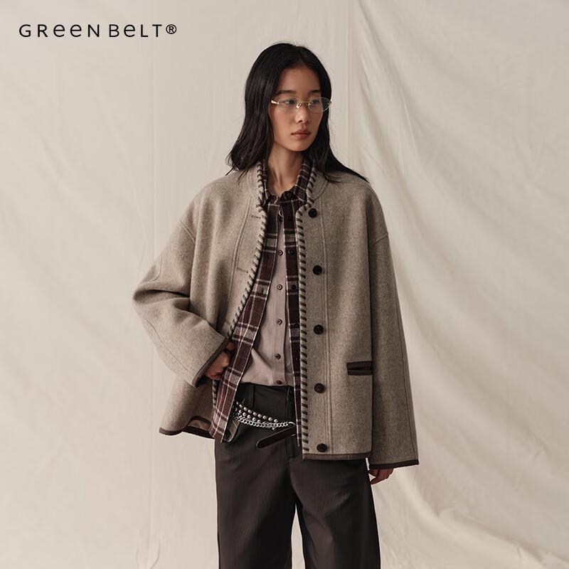 

GREEN BELT Women s Retro Nomadic Style Wool Blend Short Coat S