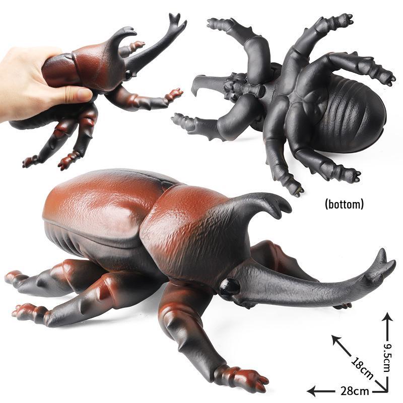 Large Soft Insect Model: Stag Beetle, Rhinoceros Beetle, Grasshopper, Mantis Toy for Kids