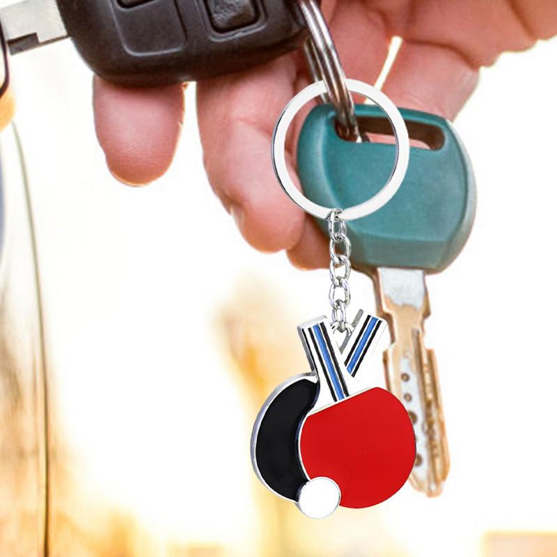 1PC Table Tennis Key Chain Pendant Simulation Mini Table Tennis Racket Key Ring Bag Pendant Decoration Souvenir Gift