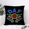 DDAF LKW Logo Kissenbezug Öko Leinen Kissenhülle Beidseitiger Druck Atmungsaktiv Langlebig Reißverschluss Heimdekoration Geschenk