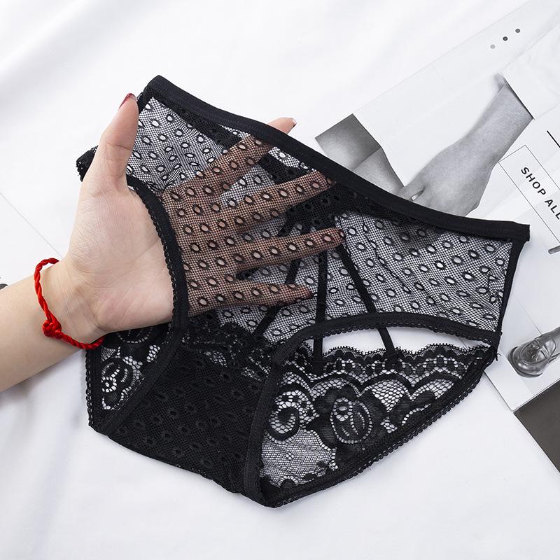 Consort Vine Black Series Sexy Mesh Lace Women's Panties with Transparent Cotton Crotch