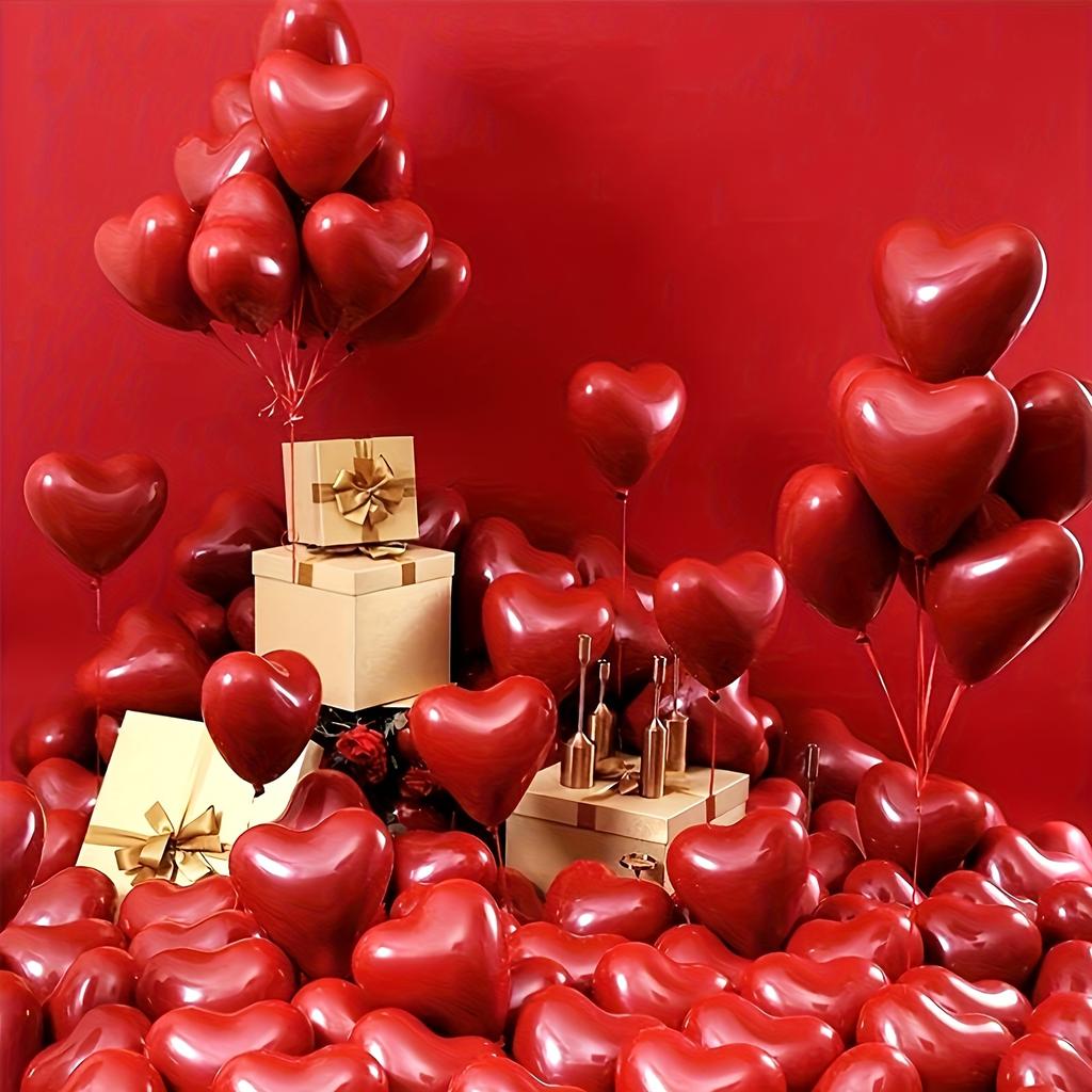 30 red heart-shaped balloons, suitable for birthday, wedding, engagement, Valentine's Day, Thanksgiving, New Year's Eve room decoration.