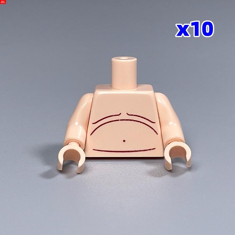 10pcs MOC Bricks Torso Body Man Muscle Pants 4cm Figure Part Particles Assembled Building Blocks Children's Toys