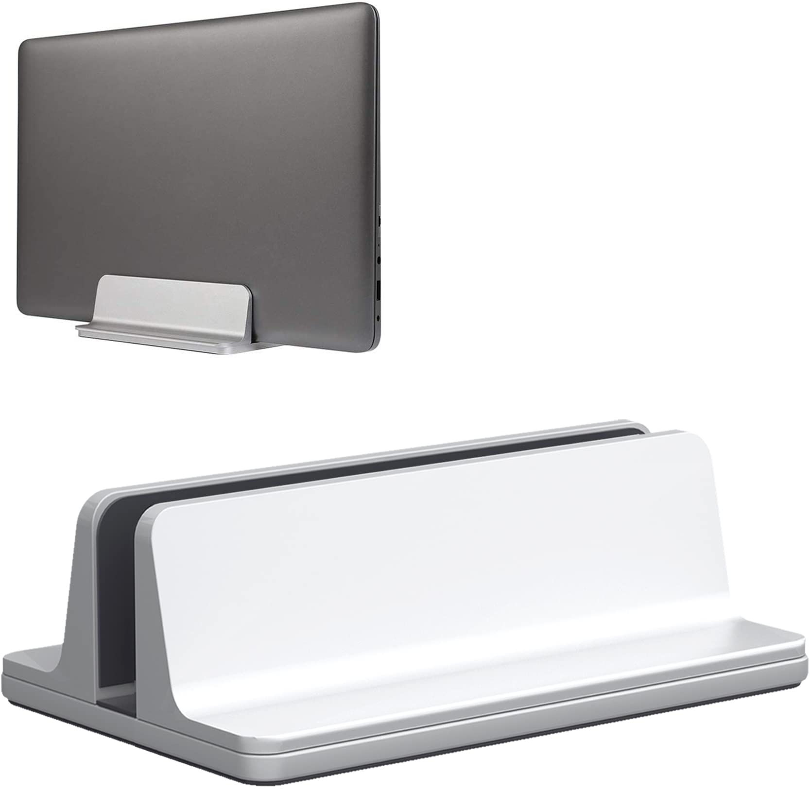 

This laptop vertical and cooling stand features adjustable aluminum and a surface for Compatible with MacBook and Microsoft it features a new stand, серебряный