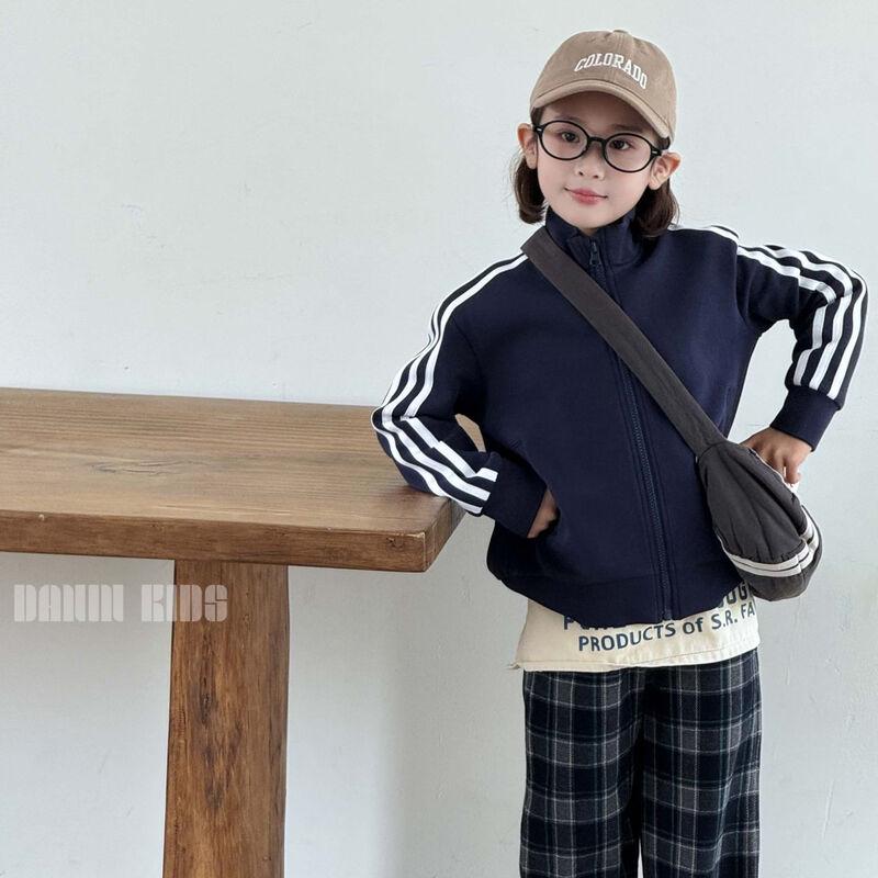 Unisex Kids Spring Autumn Loose Zipper Sweatshirt 120