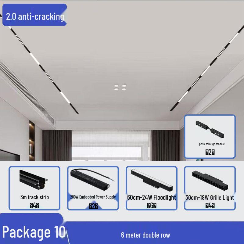 Shatterproof Magnetic Spotlight 2.0: Dual-Sided Energy-Efficient Aluminum Track Light for Living Rooms