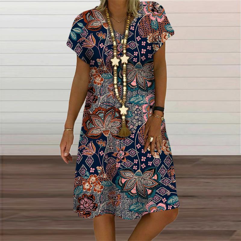 

Радужная абстрактная живопись женское платье элегантная мода 3D принт короткий рукав вечерние платья летняя повседневная свободная одежда больших размеров 6XL