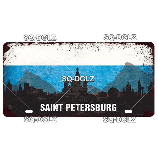 [SQ-DGLZ] Famous City License Plate Metal Sign Vintage Plaque Country Tin Sign Wall Decor Bar Decor Travel Poster