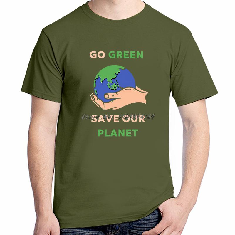 Go Green Save Our Planet Fashion Graphic T Shirts Tees Tops Summer Cotton Oneck Short Sleeve Tshirts Unisex Print T Shirt