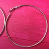 Boucles d'oreilles créoles - Métal argenté - 70mm - Femme - Argent - Argenté