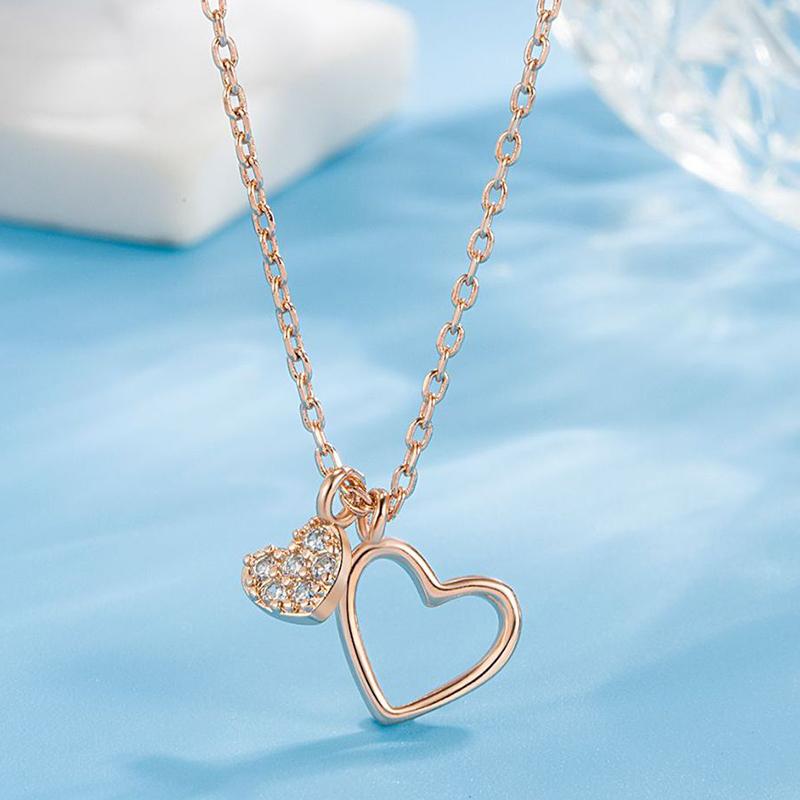 

Женское элегантное ожерелье с кулоном в виде хрустального сердца любви one size