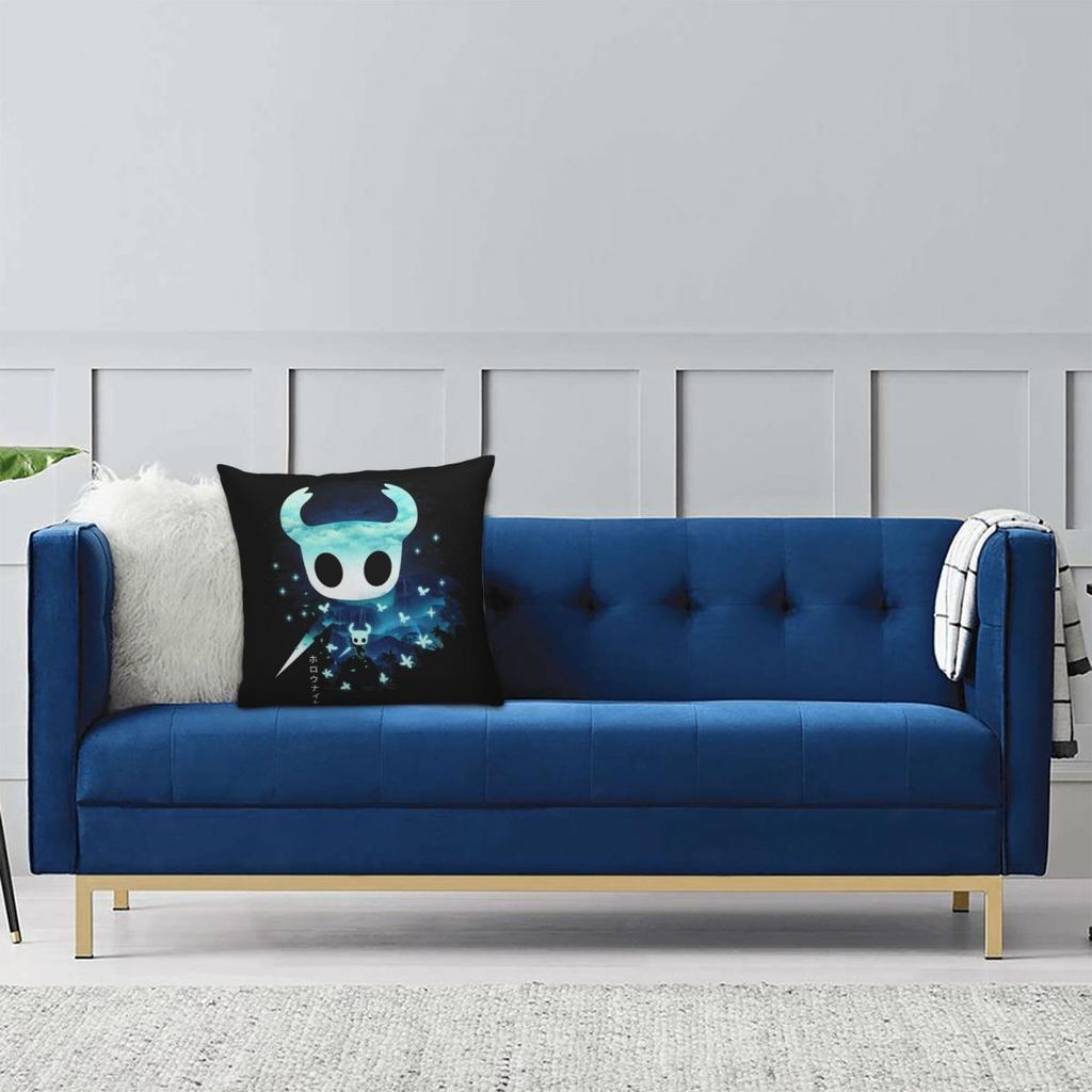 Hollow Knight Silksong Kissenbezug Bedruckter Polyester Kissenbezug Geschenk Überwurf Kissenbezug Wohnzimmer Reißverschluss 40*40cm