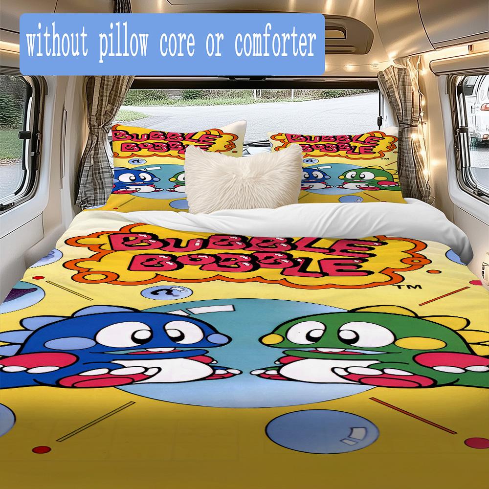 Bubble Bobble Pattern Bedding,Quilt Set Quilt Cover Pillowcase Home Birthday Gift (1*duvet cover+2*pillowcase,without core)XSJT0917438