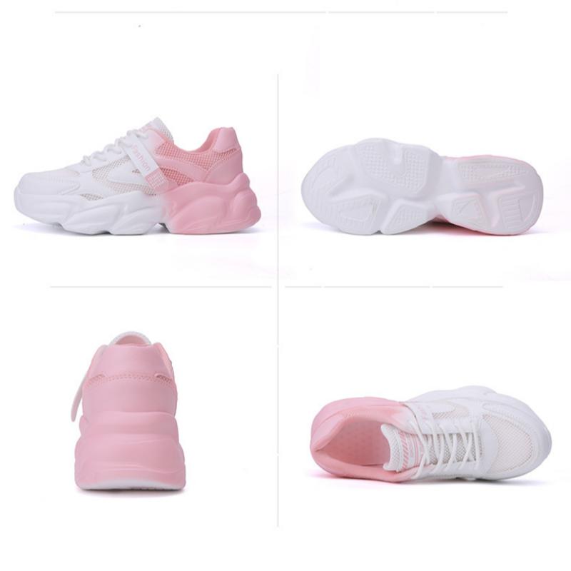 Новые женские кроссовки дышащие полые летние повседневные туфли на платформе 35 синий — фото 8