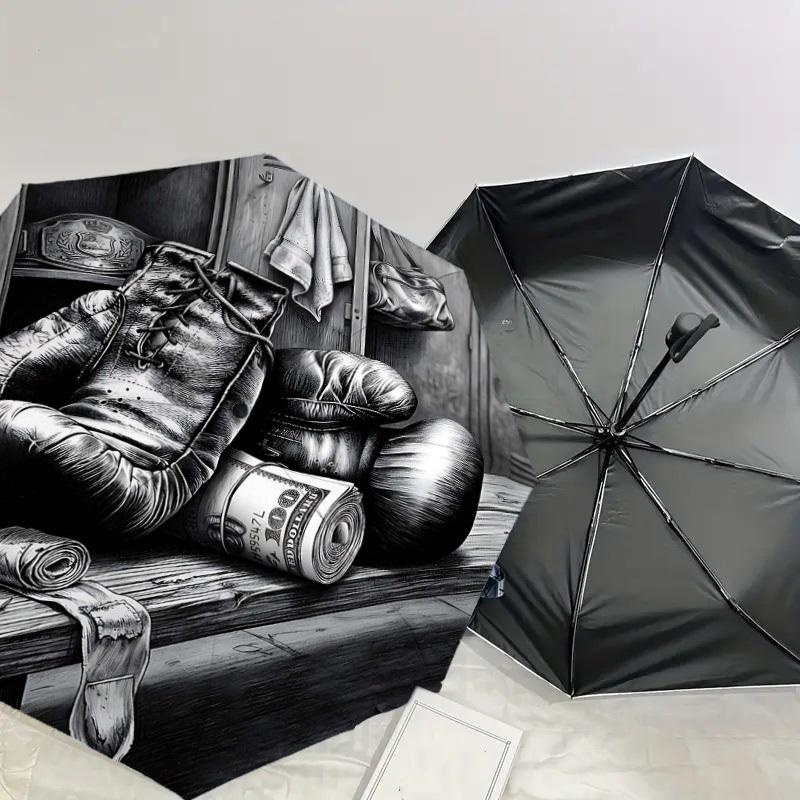 1PC Boxing Money Umbrella-8-Rib Reinforced, Automatic Open, Lightweight & Durable, Fashion Accessory for Outdoor, H0330
