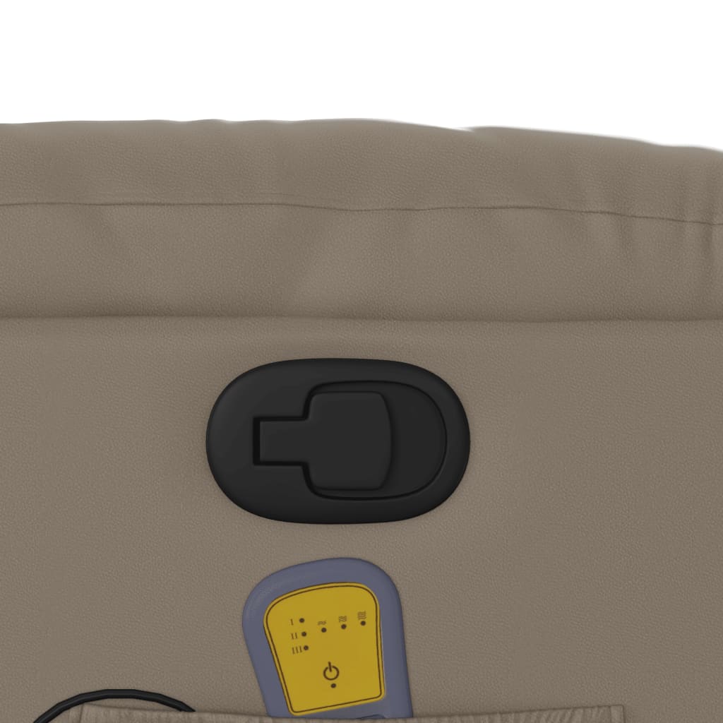 Massage Chair with Rising Function Cappuccino Brown Faux Leather