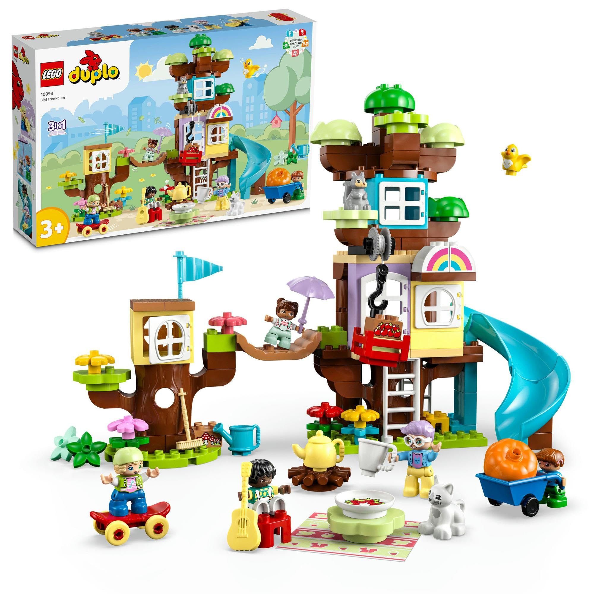 

Игрушка LEGO Duplo Town 3-в-1 «Домик на дереве», подарок на день рождения, развивающие строительные блоки, ролевые игры для мальчиков и девочек, 1,5, 2 и 6 лет, 10993