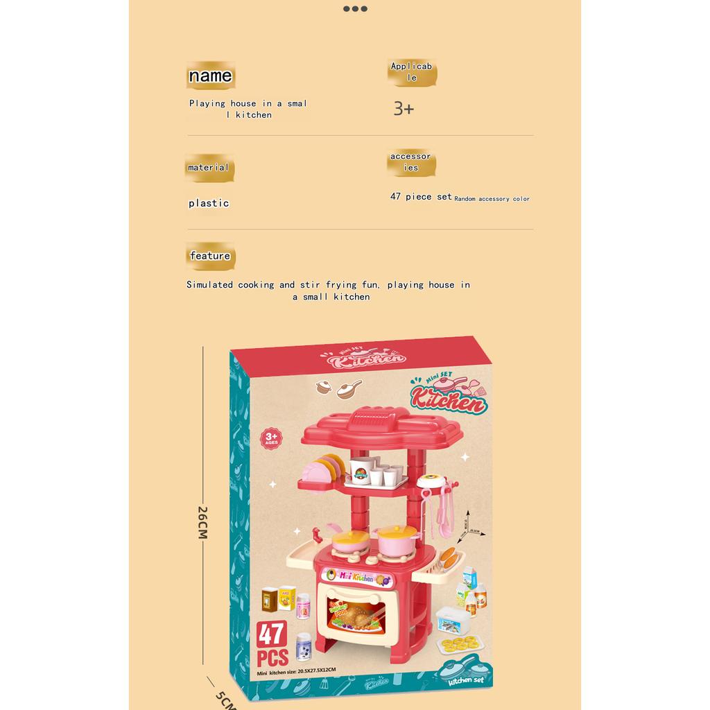 Kid's Play Kitchen Set Cooking Toy for Boys and Girls