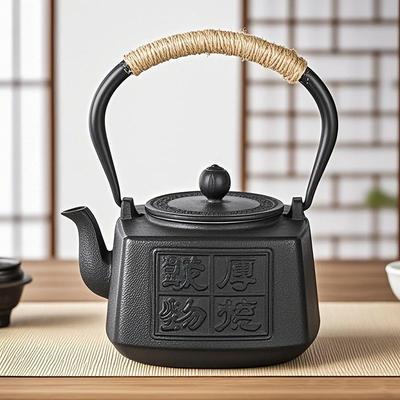Cast Iron Tea Infuser Pot Vintage Kungfu Tea Kettle Uncoated Cast Iron Teapot Induction Cooker Gas Stove Universal Water Kettle