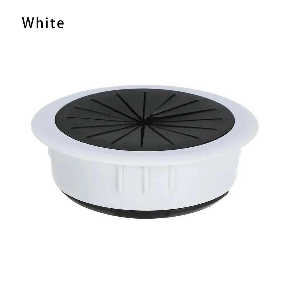 60mm ABS Plastic Computer Table Wire Hole Cover Office Desk Grommet Cable Clamp Black Dust Plug Wire Tidy Storage Organizer