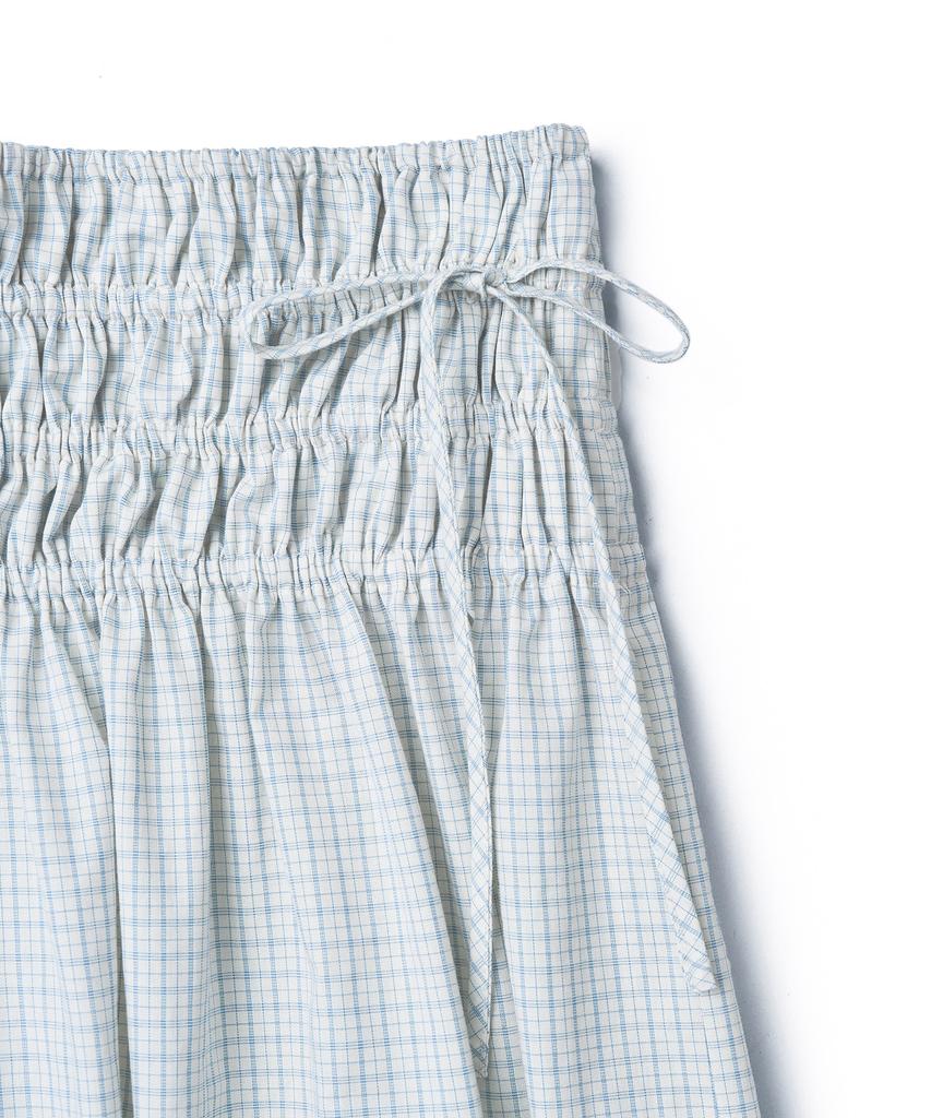 Tudment Check Tiered Skirt_Ivory